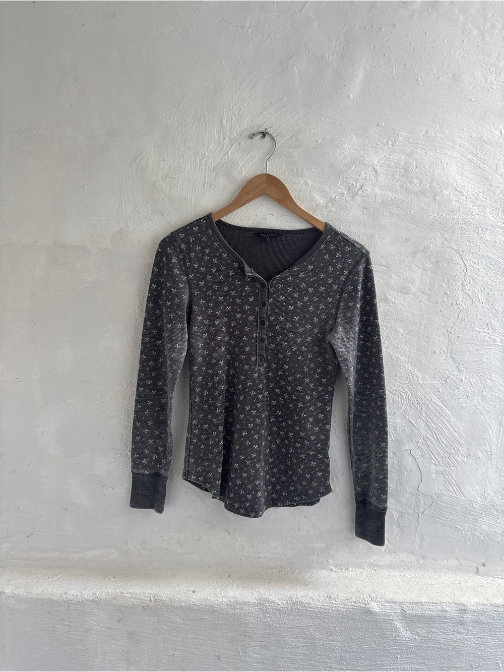 vintage-style Lucky Brand floral thermal henley top
